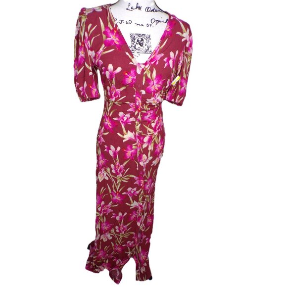 🆕FAHERTY Sorrento Maxi Dress Tropical Floral Small 4 - Picture 7 of 12